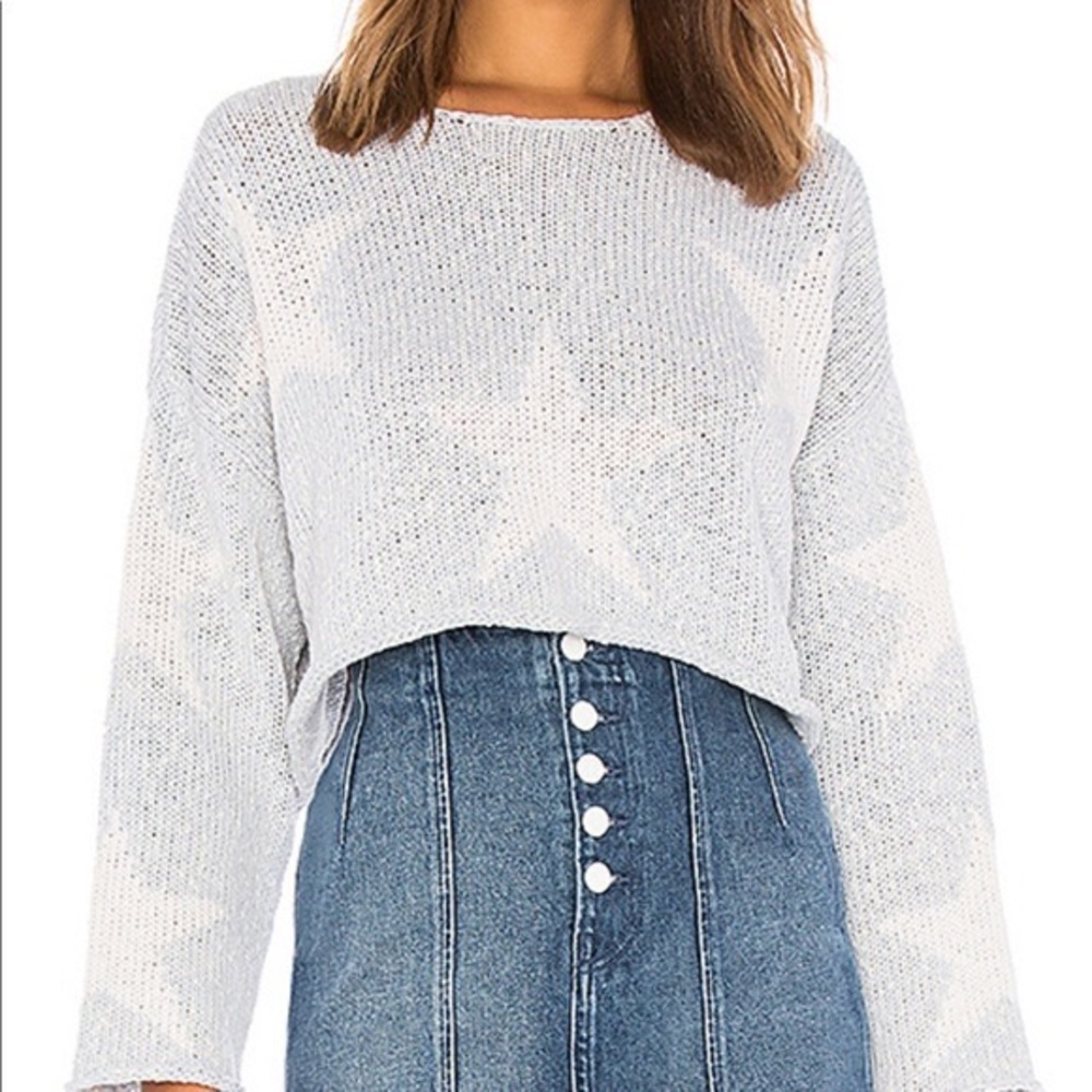 Wildfox cropped knit star sweater